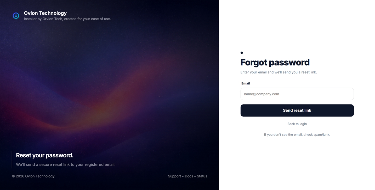 Reset password screenshot