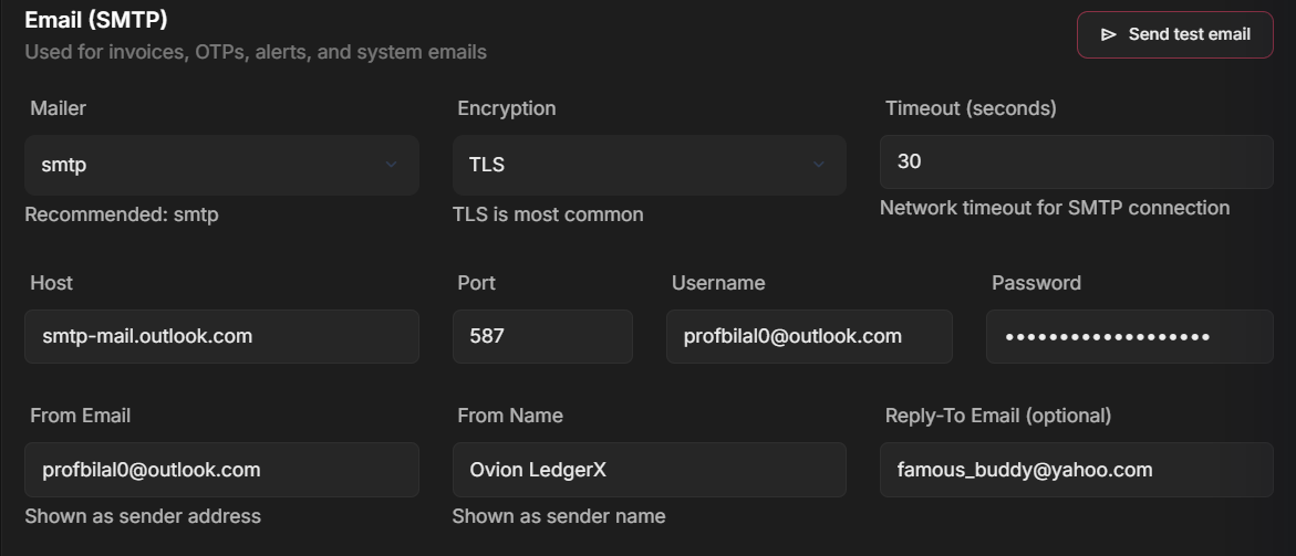 Outlook settings in installer placeholder